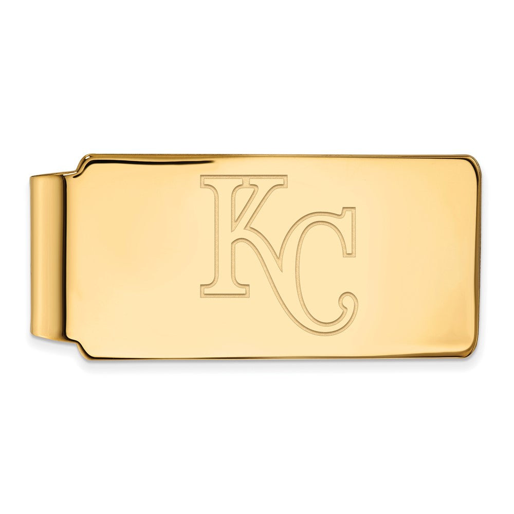 14K Gold Plated Silver MLB Kansas City Royals Fold Over Money Clip, Item M11578 by The Black Bow Jewelry Co.