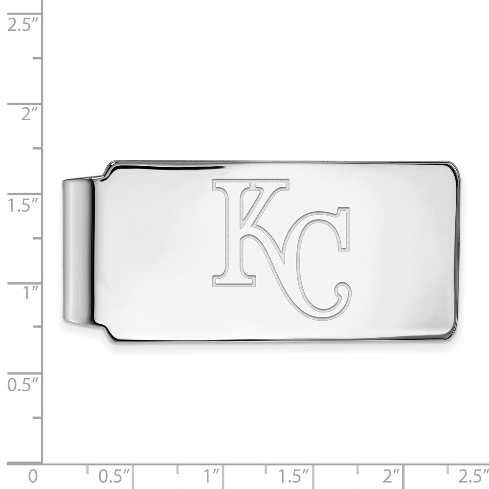 Alternate view of the Sterling Silver MLB Kansas City Royals Fold Over Money Clip by The Black Bow Jewelry Co.