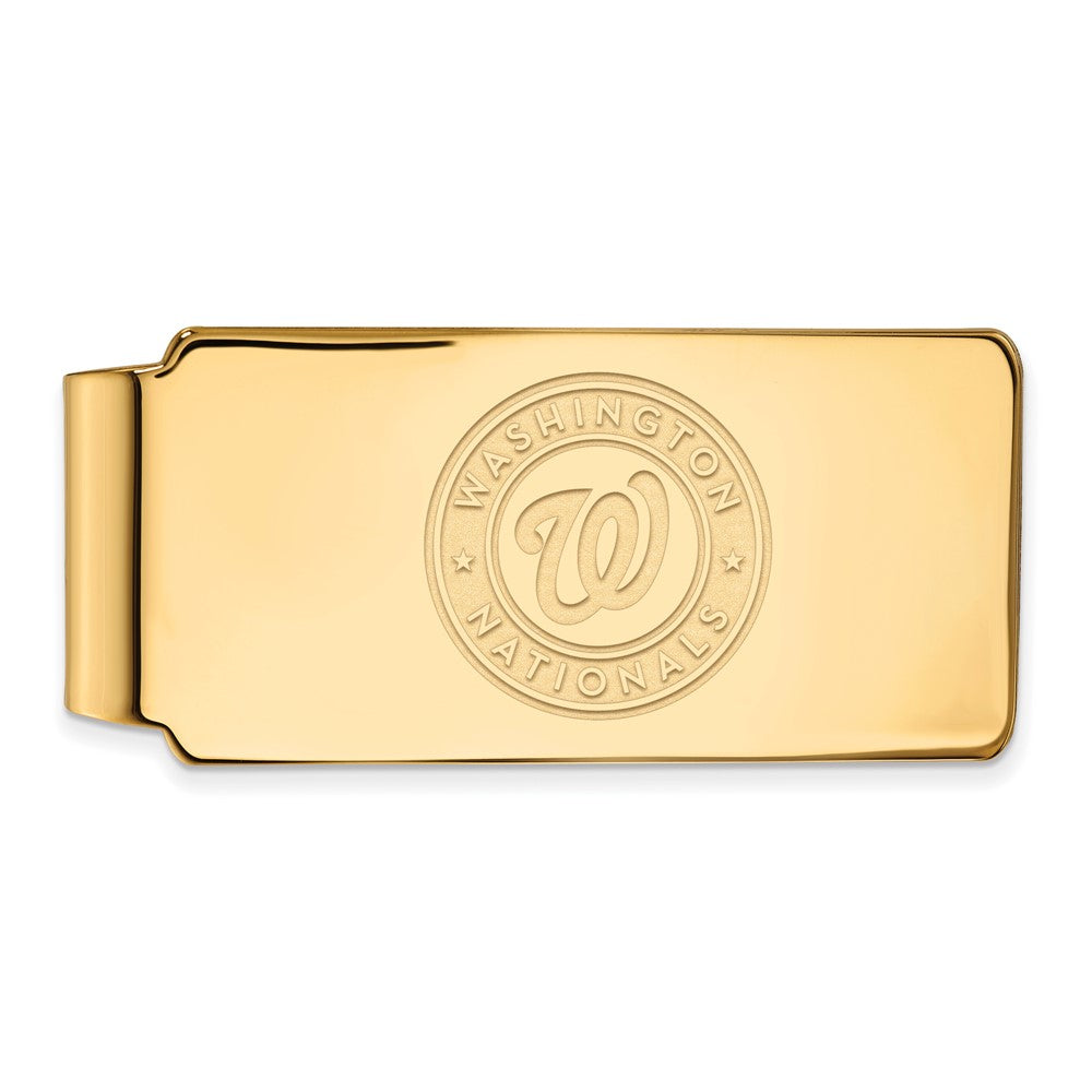 14K Gold Plated Silver MLB Washington Nationals Fold Over Money Clip, Item M11586 by The Black Bow Jewelry Co.