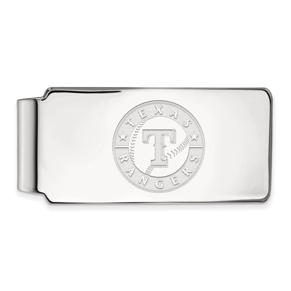 Sterling Silver MLB Texas Rangers Fold Over Money Clip, Item M11589 by The Black Bow Jewelry Co.