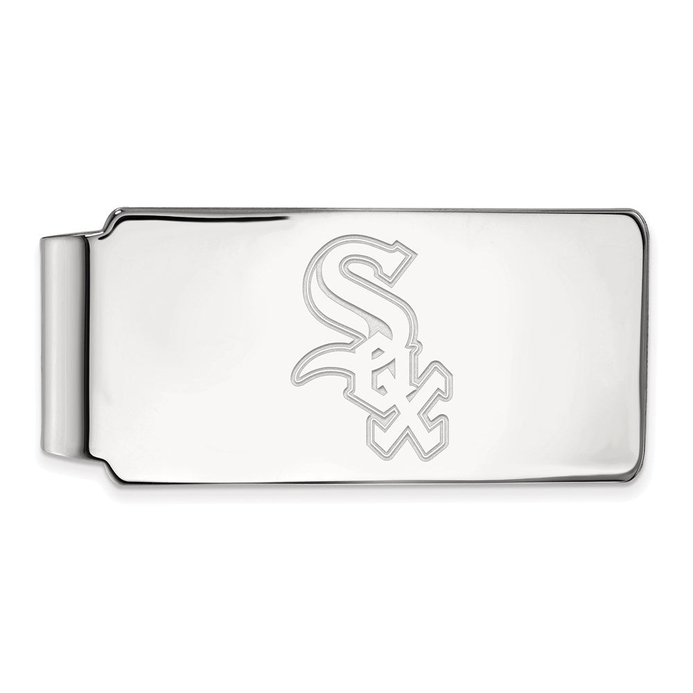 Sterling Silver MLB Chicago White Sox Fold Over Money Clip, Item M11593 by The Black Bow Jewelry Co.