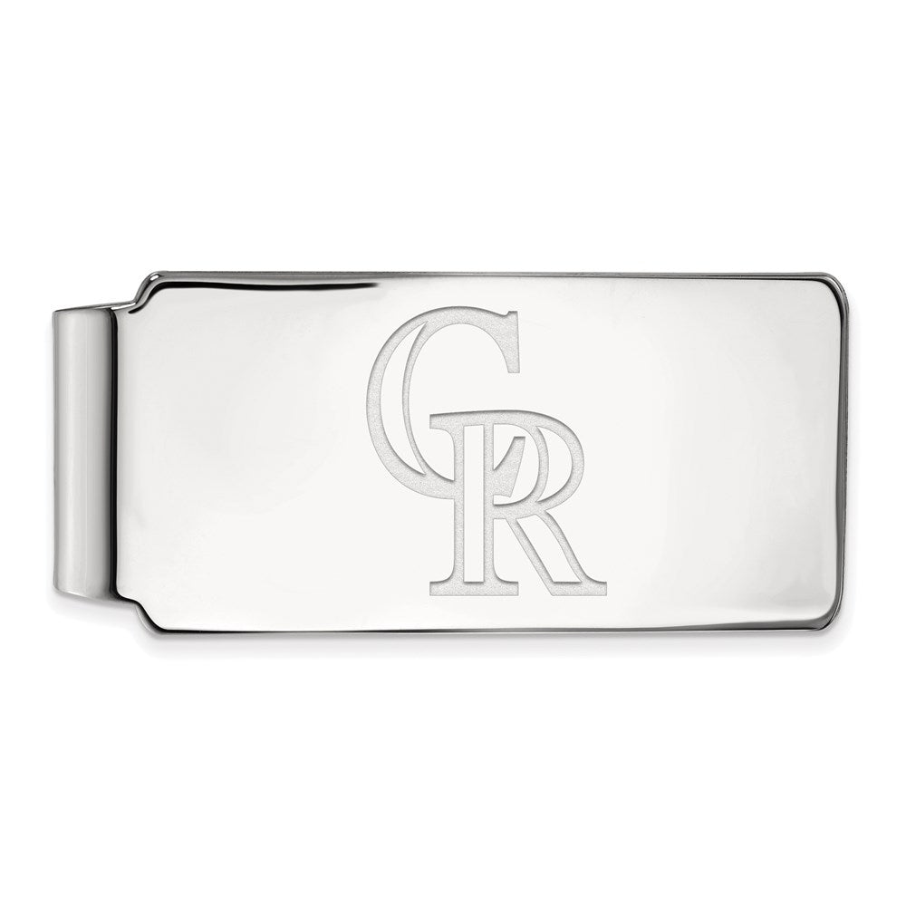 Sterling Silver MLB Colorado Rockies Fold Over Money Clip, Item M11597 by The Black Bow Jewelry Co.