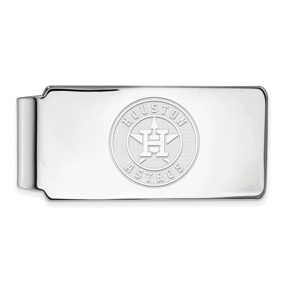 Sterling Silver MLB Houston Astros Fold Over Money Clip, Item M11599 by The Black Bow Jewelry Co.