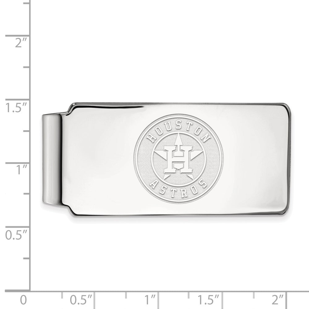 Alternate view of the Sterling Silver MLB Houston Astros Fold Over Money Clip by The Black Bow Jewelry Co.