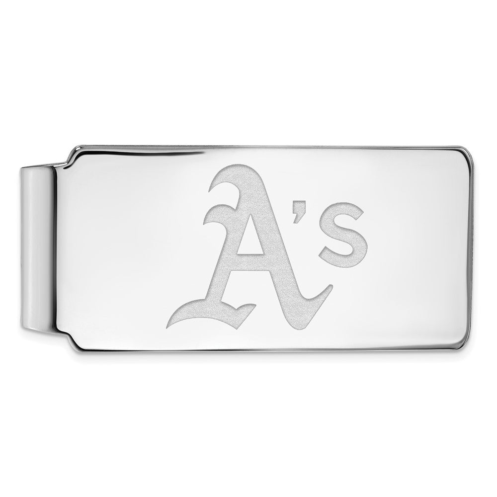 Sterling Silver MLB Oakland Athletics Fold Over Money Clip, Item M11605 by The Black Bow Jewelry Co.