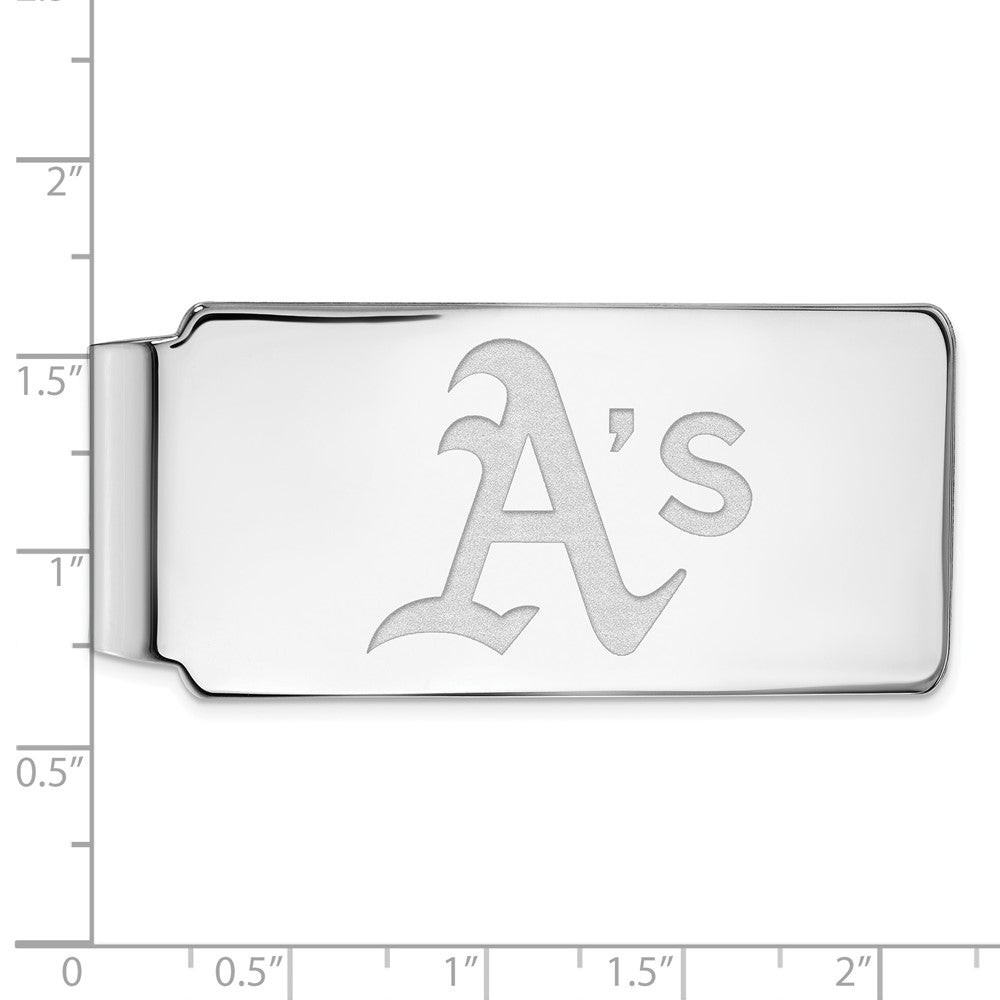 Alternate view of the Sterling Silver MLB Oakland Athletics Fold Over Money Clip by The Black Bow Jewelry Co.