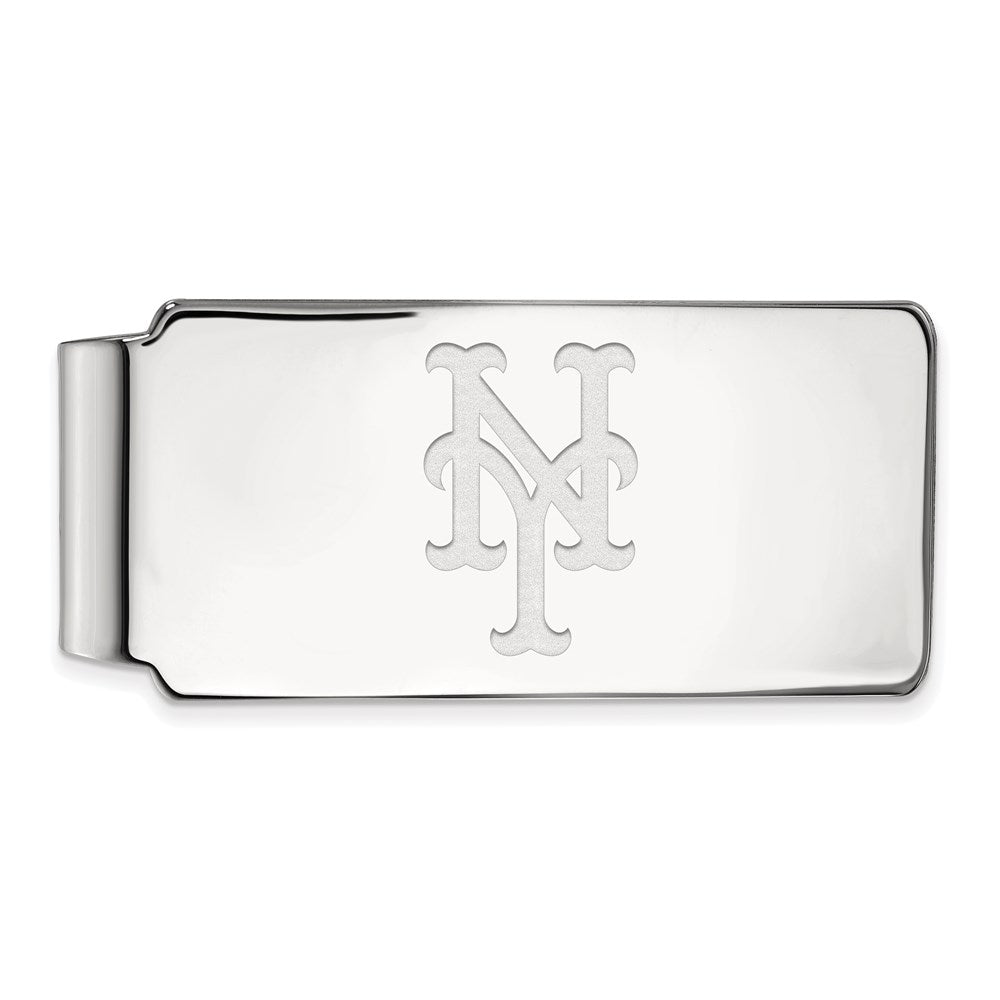 Sterling Silver MLB New York Mets Fold Over Money Clip, Item M11609 by The Black Bow Jewelry Co.