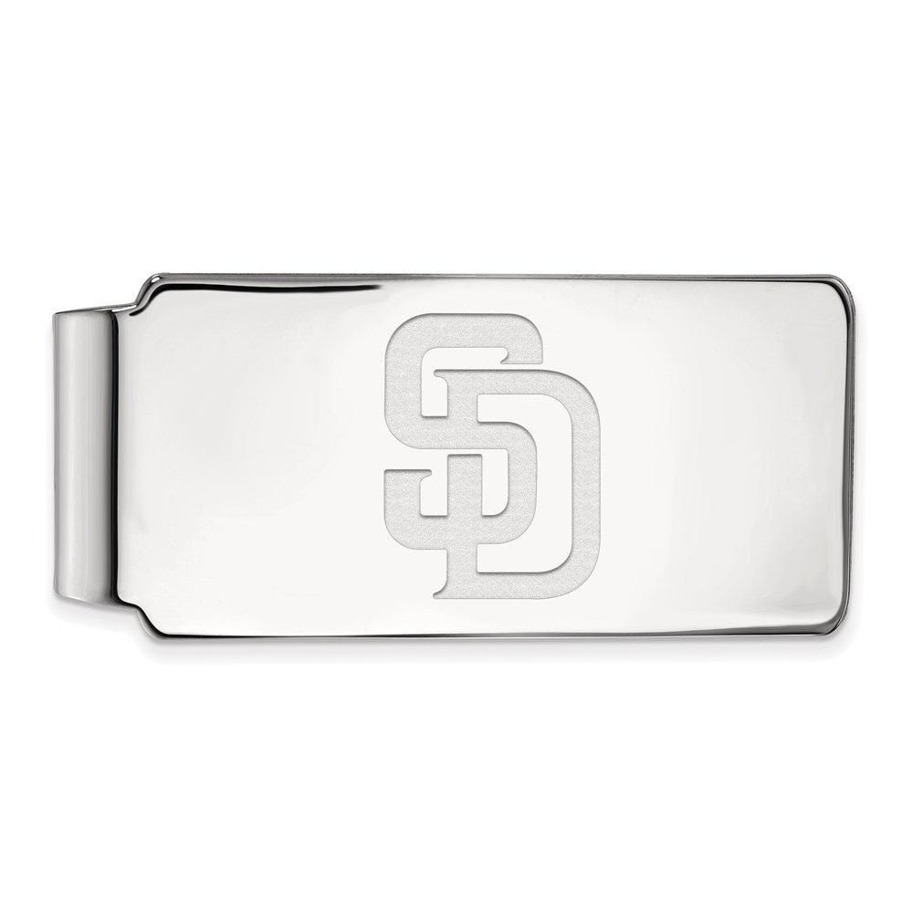 Sterling Silver MLB San Diego Padres Fold Over Money Clip, Item M11613 by The Black Bow Jewelry Co.