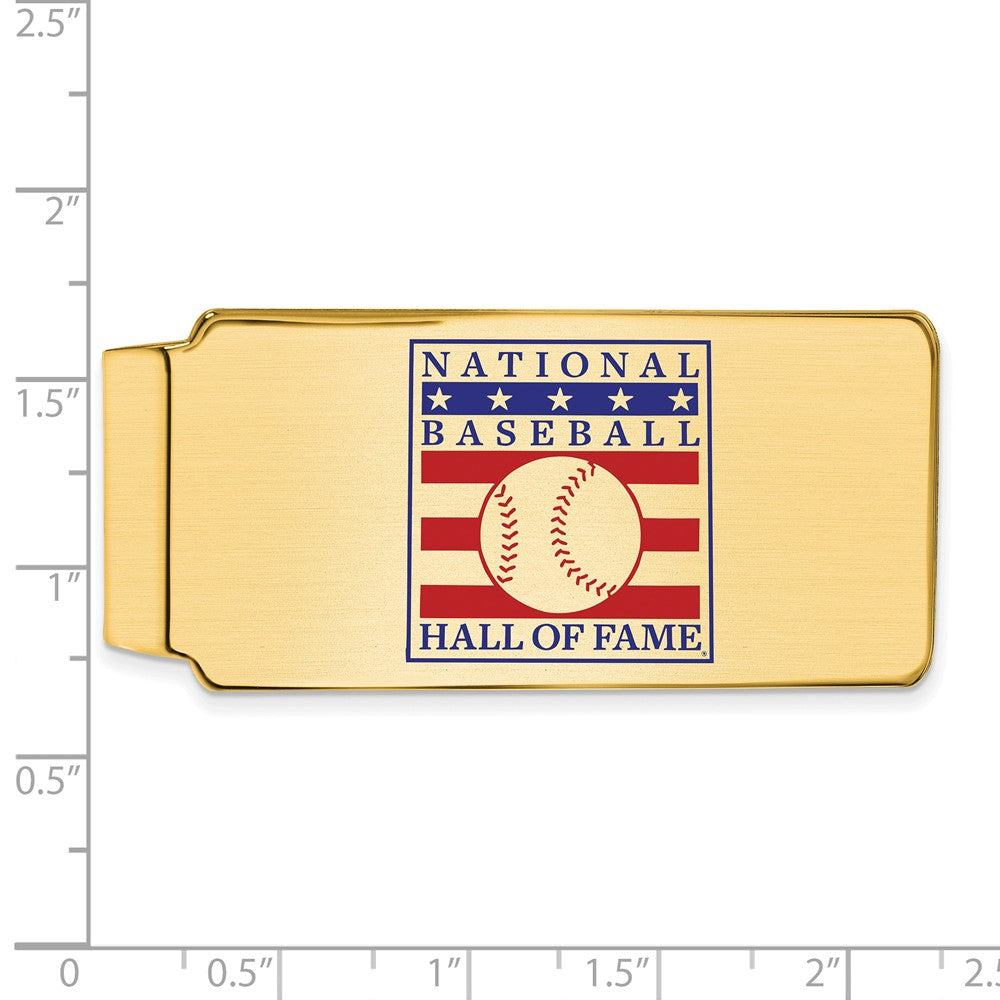 Alternate view of the 14K Gold Plated Silver & Epoxy Hall of Fame Money Clip by The Black Bow Jewelry Co.