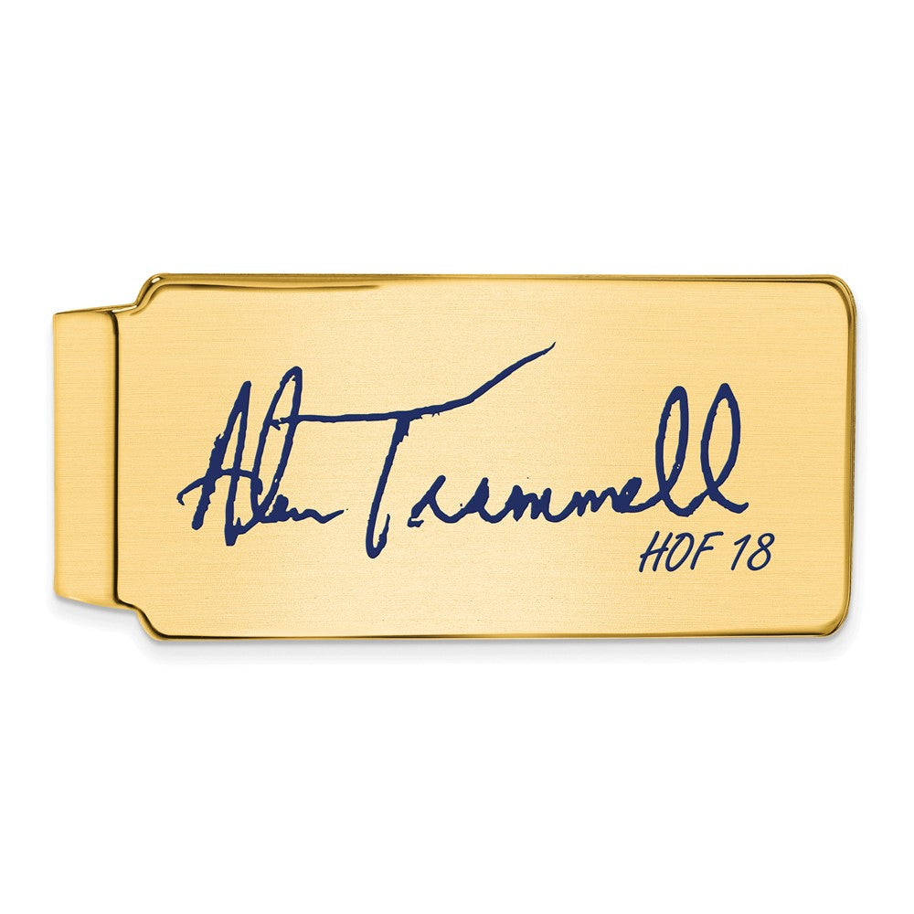 14K Gold Plated Silver Alan Trammell HOF Epoxy Signature Money Clip, Item M11622 by The Black Bow Jewelry Co.