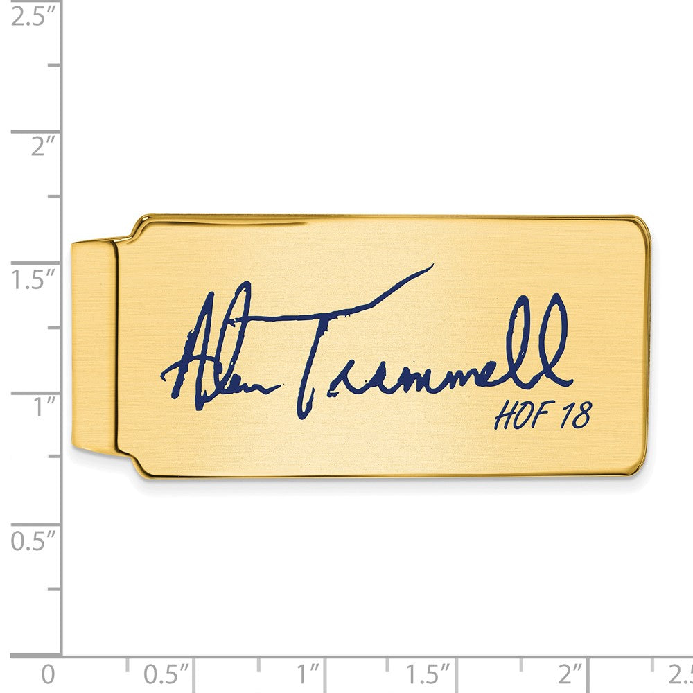 Alternate view of the 14K Gold Plated Silver Alan Trammell HOF Epoxy Signature Money Clip by The Black Bow Jewelry Co.