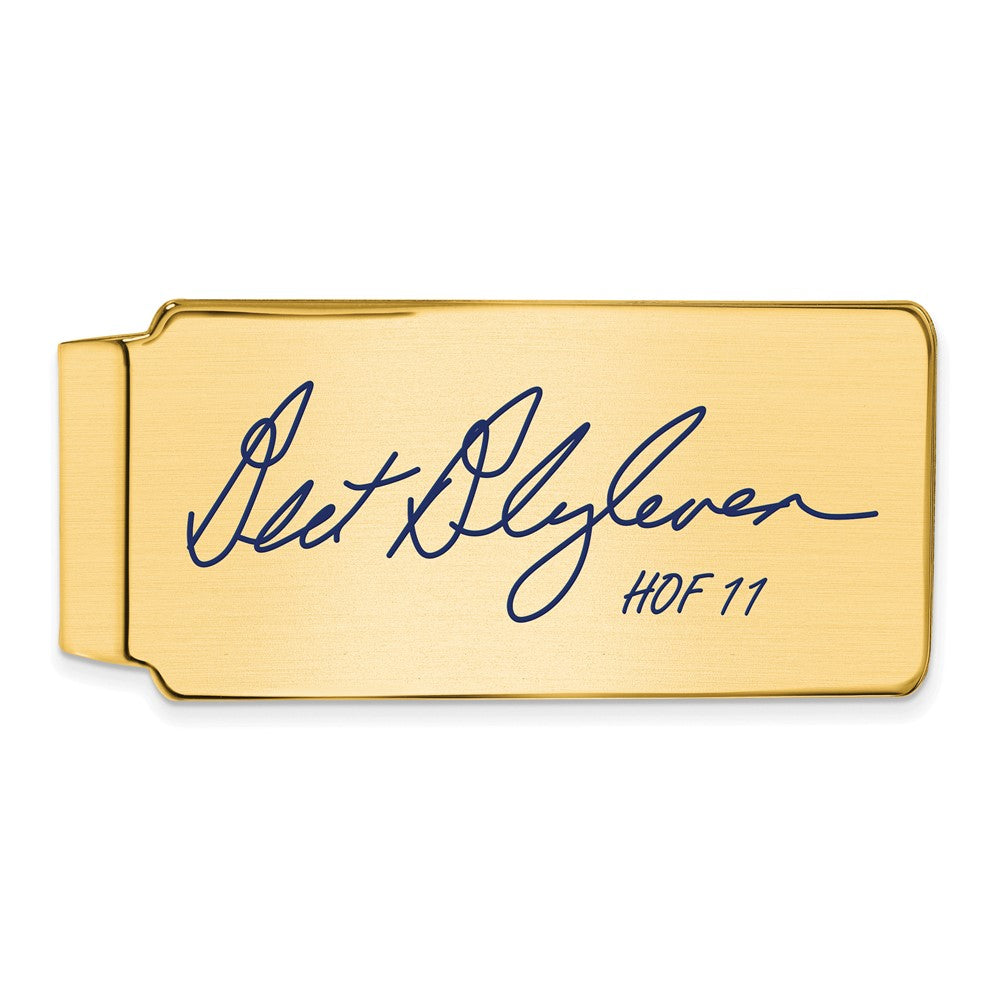 14K Gold Plated Silver Bert Blyleven HOF Epoxy Signature Money Clip, Item M11623 by The Black Bow Jewelry Co.