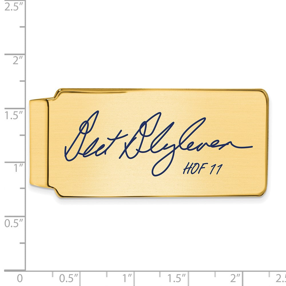 Alternate view of the 14K Gold Plated Silver Bert Blyleven HOF Epoxy Signature Money Clip by The Black Bow Jewelry Co.
