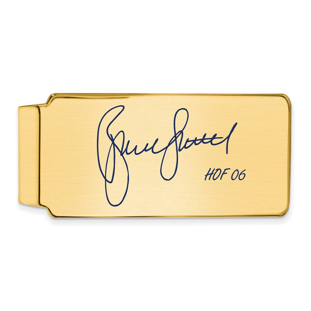 14K Gold Plated Silver Bruce Sutter HOF Epoxy Signature Money Clip, Item M11631 by The Black Bow Jewelry Co.
