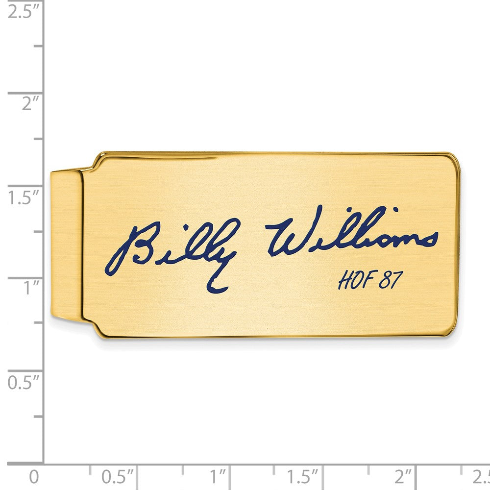 Alternate view of the 14K Gold Plated Silver Billy Williams HOF Epoxy Signature Money Clip by The Black Bow Jewelry Co.