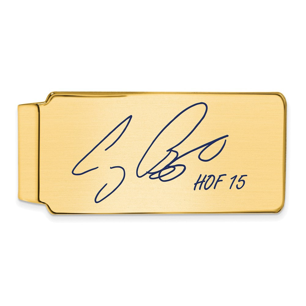 14K Gold Plated Silver Craig Biggio HOF Epoxy Signature Money Clip, Item M11633 by The Black Bow Jewelry Co.