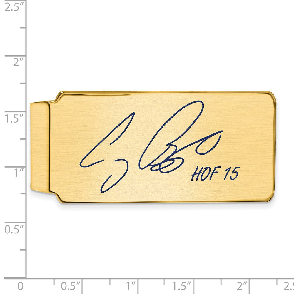 Alternate view of the 14K Gold Plated Silver Craig Biggio HOF Epoxy Signature Money Clip by The Black Bow Jewelry Co.