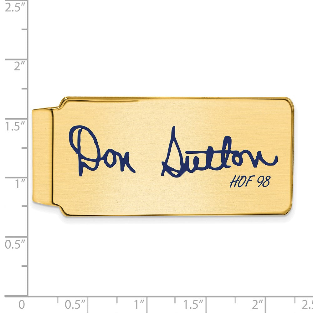 Alternate view of the 14K Gold Plated Silver Don Sutton HOF Epoxy Signature Money Clip by The Black Bow Jewelry Co.