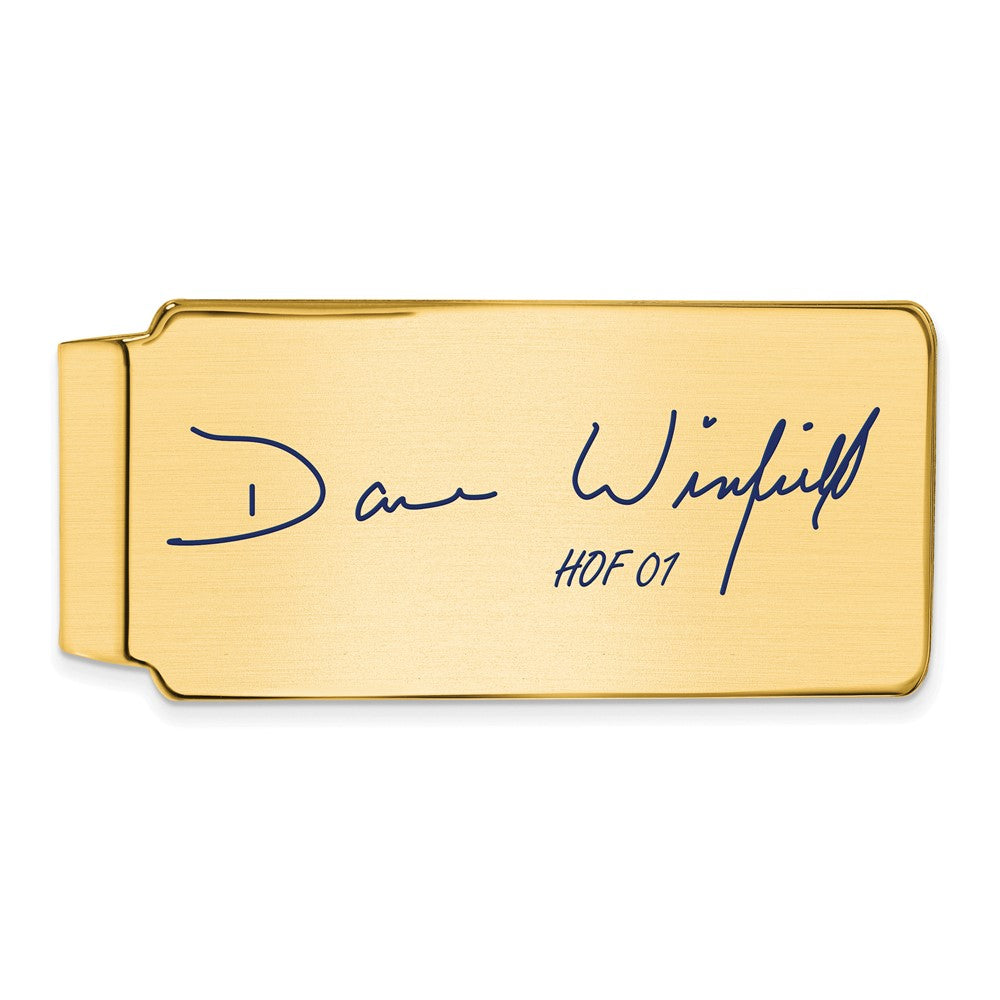 14K Gold Plated Silver Dave Winfield HOF Epoxy Signature Money Clip, Item M11637 by The Black Bow Jewelry Co.