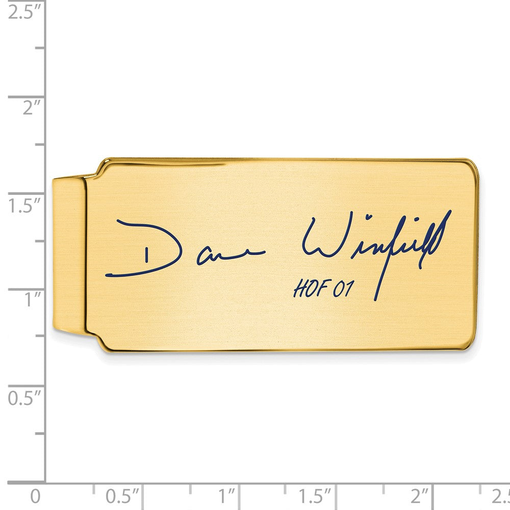 Alternate view of the 14K Gold Plated Silver Dave Winfield HOF Epoxy Signature Money Clip by The Black Bow Jewelry Co.