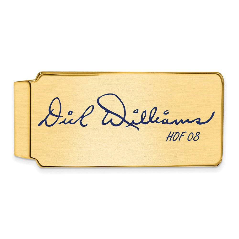 14K Gold Plated Silver Dick Williams HOF Epoxy Signature Money Clip, Item M11638 by The Black Bow Jewelry Co.