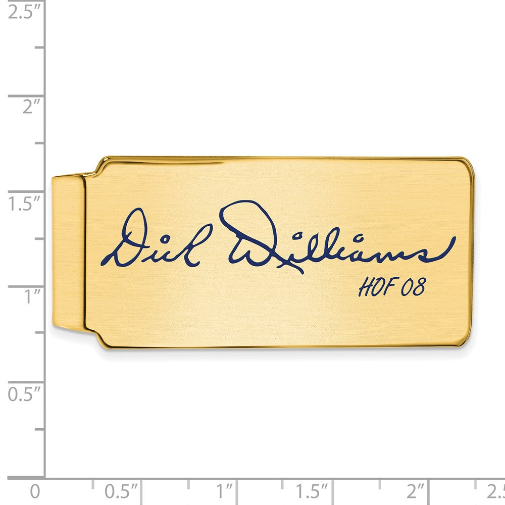 Alternate view of the 14K Gold Plated Silver Dick Williams HOF Epoxy Signature Money Clip by The Black Bow Jewelry Co.