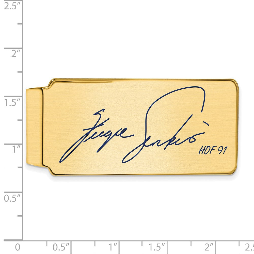Alternate view of the 14K Gold Plated Silver Fergie Jenkins HOF Epoxy Signature Money Clip by The Black Bow Jewelry Co.