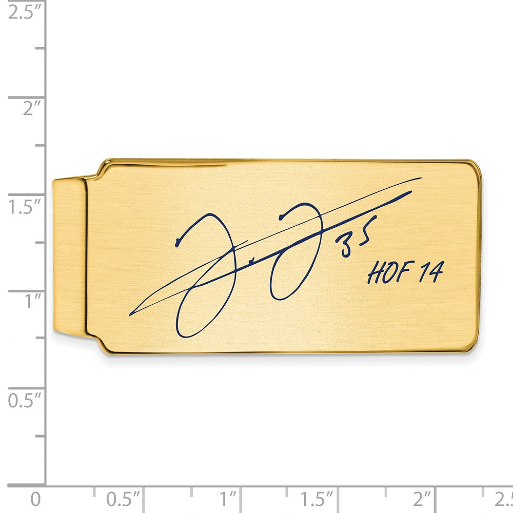 Alternate view of the 14K Gold Plated Silver Frank Thomas HOF Epoxy Signature Money Clip by The Black Bow Jewelry Co.