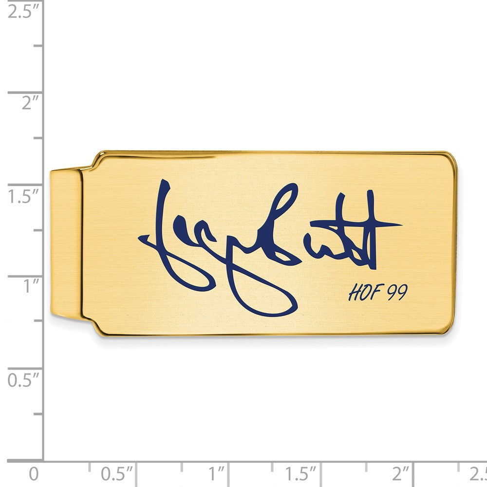 Alternate view of the 14K Gold Plated Silver George Brett HOF Epoxy Signature Money Clip by The Black Bow Jewelry Co.