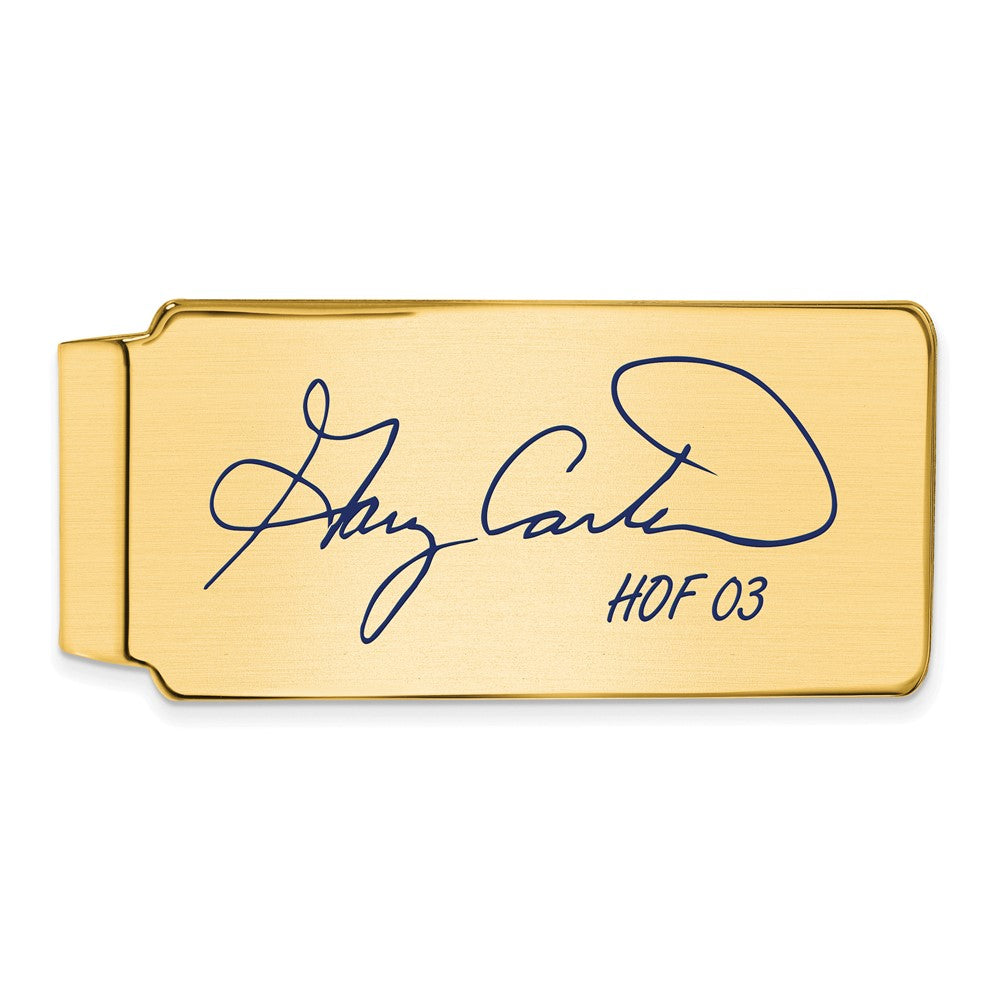 14K Gold Plated Silver Gary Carter HOF Epoxy Signature Money Clip, Item M11647 by The Black Bow Jewelry Co.