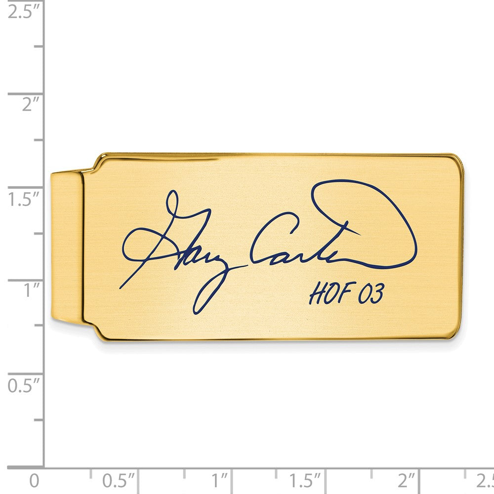 Alternate view of the 14K Gold Plated Silver Gary Carter HOF Epoxy Signature Money Clip by The Black Bow Jewelry Co.