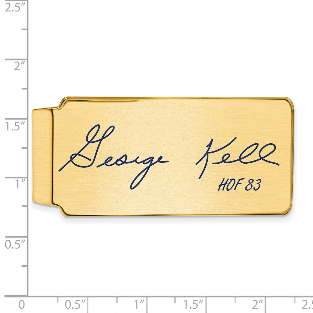 Alternate view of the 14K Gold Plated Silver George Kell HOF Epoxy Signature Money Clip by The Black Bow Jewelry Co.