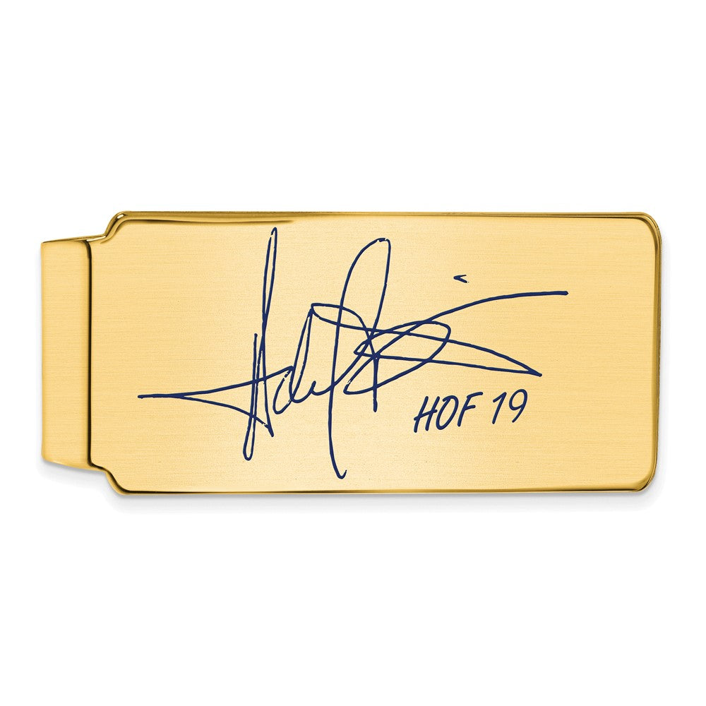 14K Gold Plated Silver Harold Baines HOF Epoxy Signature Money Clip, Item M11649 by The Black Bow Jewelry Co.