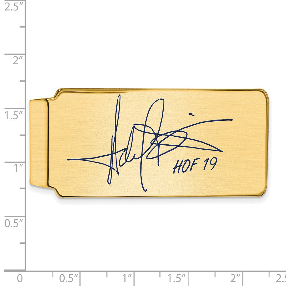 Alternate view of the 14K Gold Plated Silver Harold Baines HOF Epoxy Signature Money Clip by The Black Bow Jewelry Co.