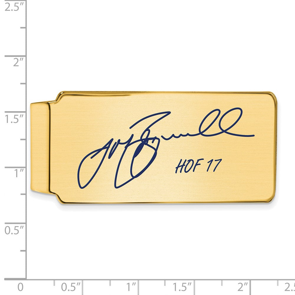 Alternate view of the 14K Gold Plated Silver Jeff Bagwell HOF Epoxy Signature Money Clip by The Black Bow Jewelry Co.