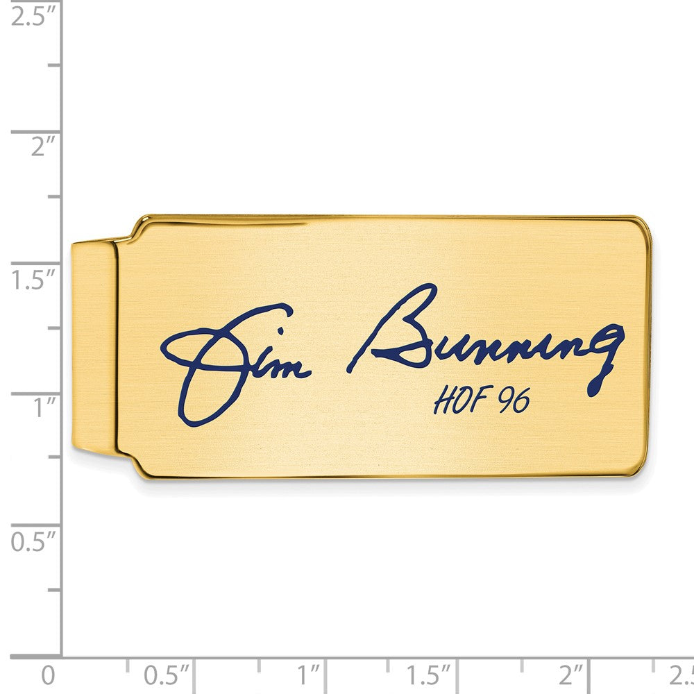 Alternate view of the 14K Gold Plated Silver Jim Bunning HOF Epoxy Signature Money Clip by The Black Bow Jewelry Co.