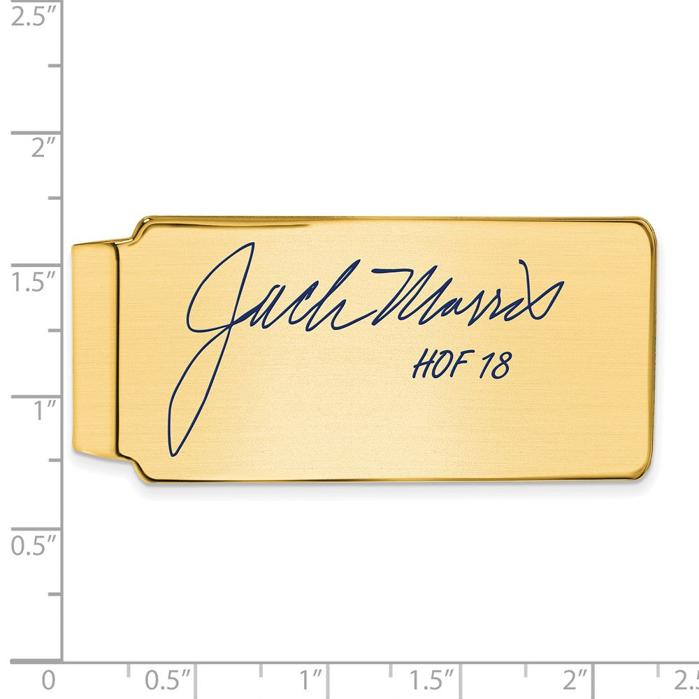 Alternate view of the 14K Gold Plated Silver Jack Morris HOF Epoxy Signature Money Clip by The Black Bow Jewelry Co.