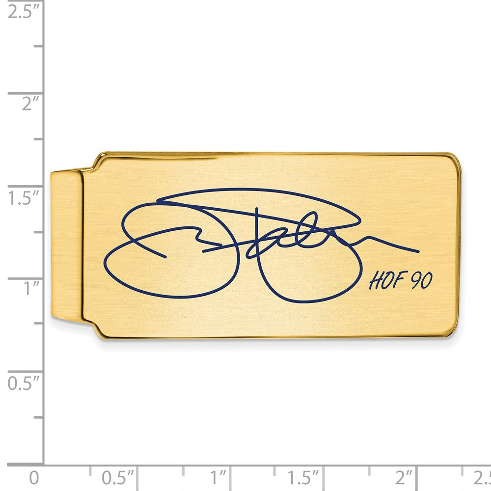 Alternate view of the 14K Gold Plated Silver Jim Palmer HOF Epoxy Signature Money Clip by The Black Bow Jewelry Co.