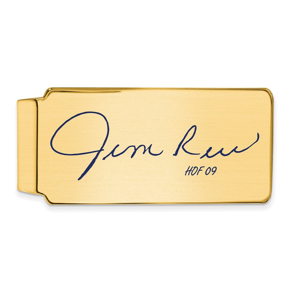 14K Gold Plated Silver Jim Rice HOF Epoxy Signature Money Clip, Item M11660 by The Black Bow Jewelry Co.