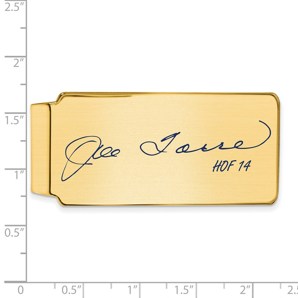 Alternate view of the 14K Gold Plated Silver Joe Torre HOF Epoxy Signature Money Clip by The Black Bow Jewelry Co.