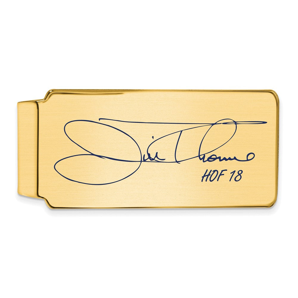 14K Gold Plated Silver Jim Thome HOF Epoxy Signature Money Clip, Item M11662 by The Black Bow Jewelry Co.