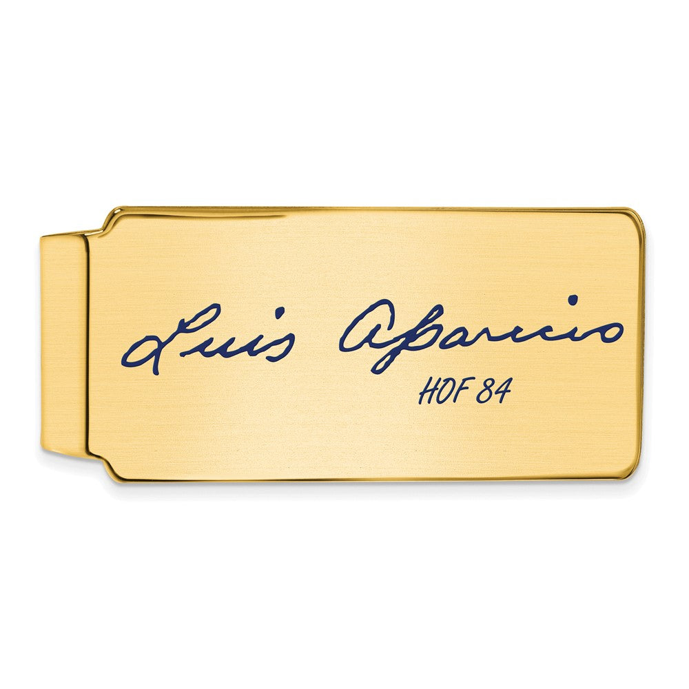 14K Gold Plated Silver Luis Aparicio HOF Epoxy Signature Money Clip, Item M11663 by The Black Bow Jewelry Co.