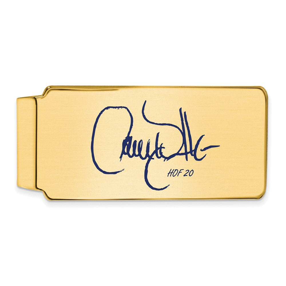 14K Gold Plated Silver Larry Walker HOF Epoxy Signature Money Clip, Item M11666 by The Black Bow Jewelry Co.