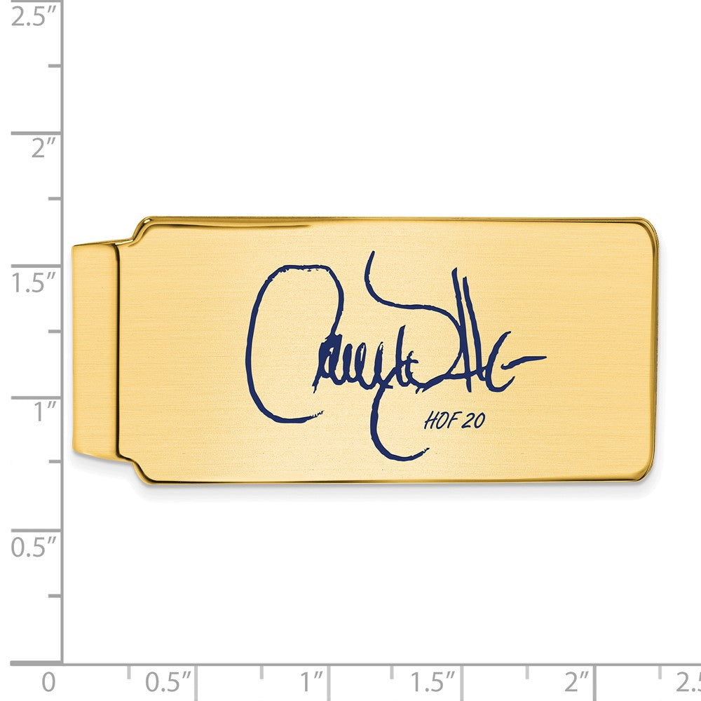 Alternate view of the 14K Gold Plated Silver Larry Walker HOF Epoxy Signature Money Clip by The Black Bow Jewelry Co.