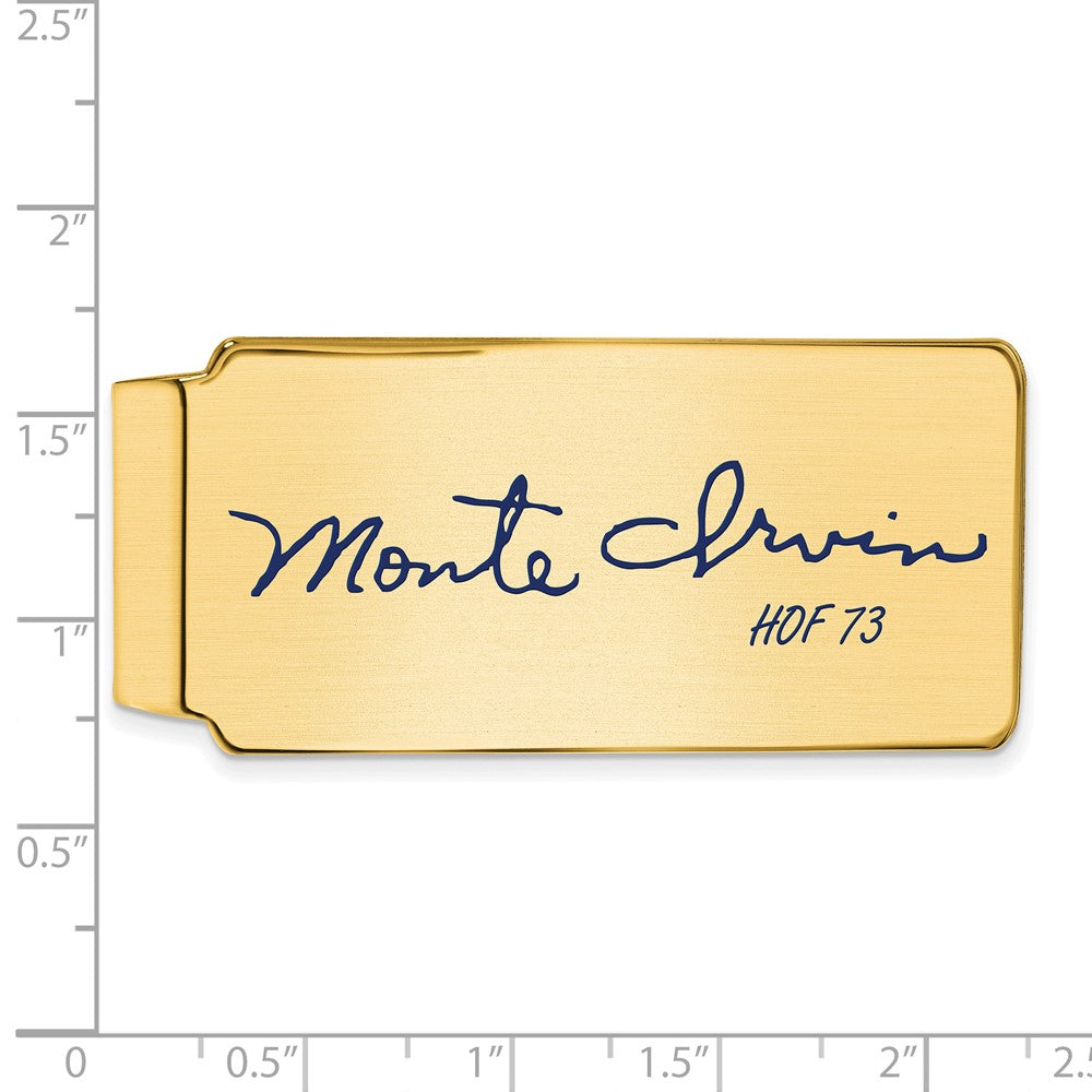 Alternate view of the 14K Gold Plated Silver Monte Irvin HOF Epoxy Signature Money Clip by The Black Bow Jewelry Co.