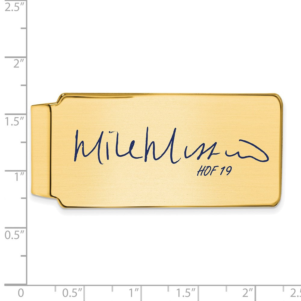 Alternate view of the 14K Gold Plated Silver Mike Mussina HOF Epoxy Signature Money Clip by The Black Bow Jewelry Co.