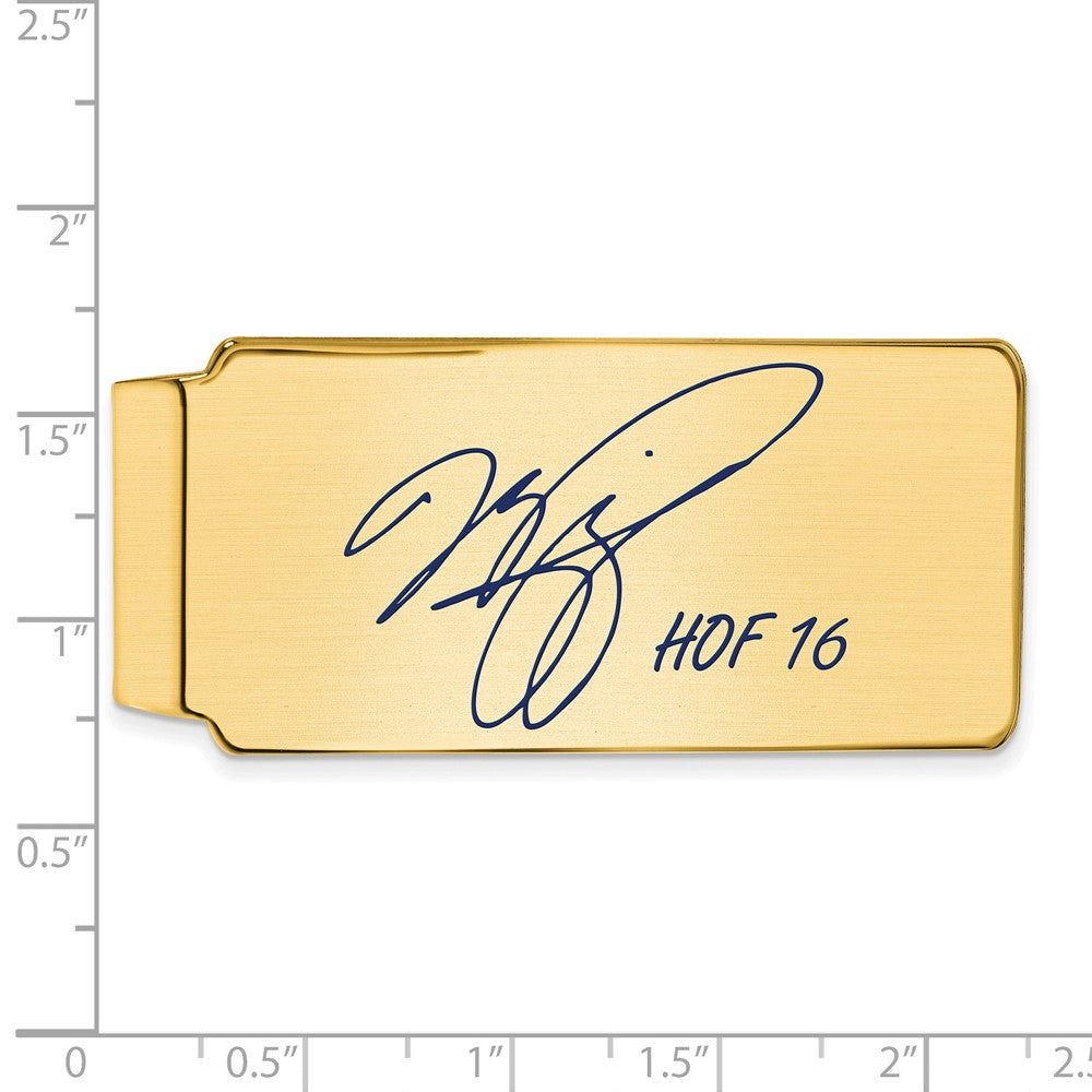 Alternate view of the 14K Gold Plated Silver Mike Piazza HOF Epoxy Signature Money Clip by The Black Bow Jewelry Co.