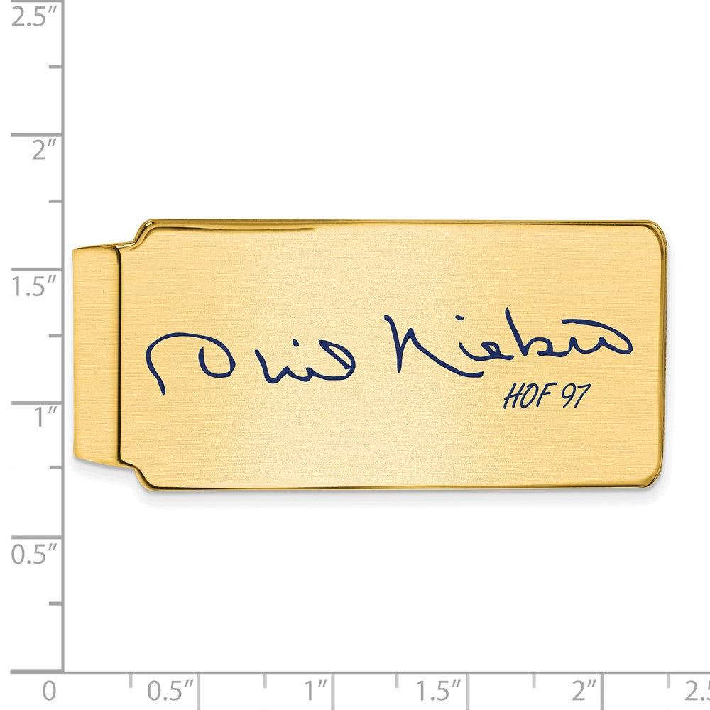 Alternate view of the 14K Gold Plated Silver Phil Niekro HOF Epoxy Signature Money Clip by The Black Bow Jewelry Co.