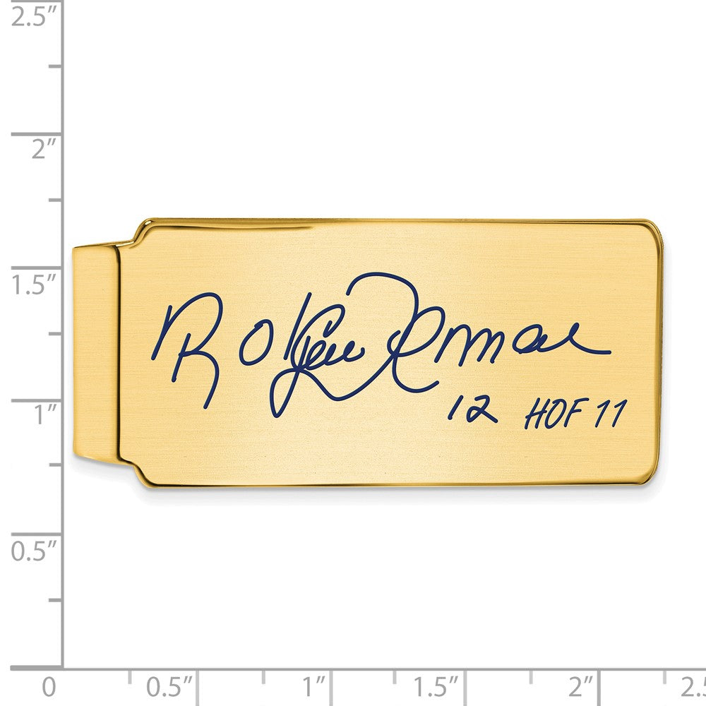 Alternate view of the 14K Gold Plated Silver Roberto Alomar HOF Epoxy Signature Money Clip by The Black Bow Jewelry Co.