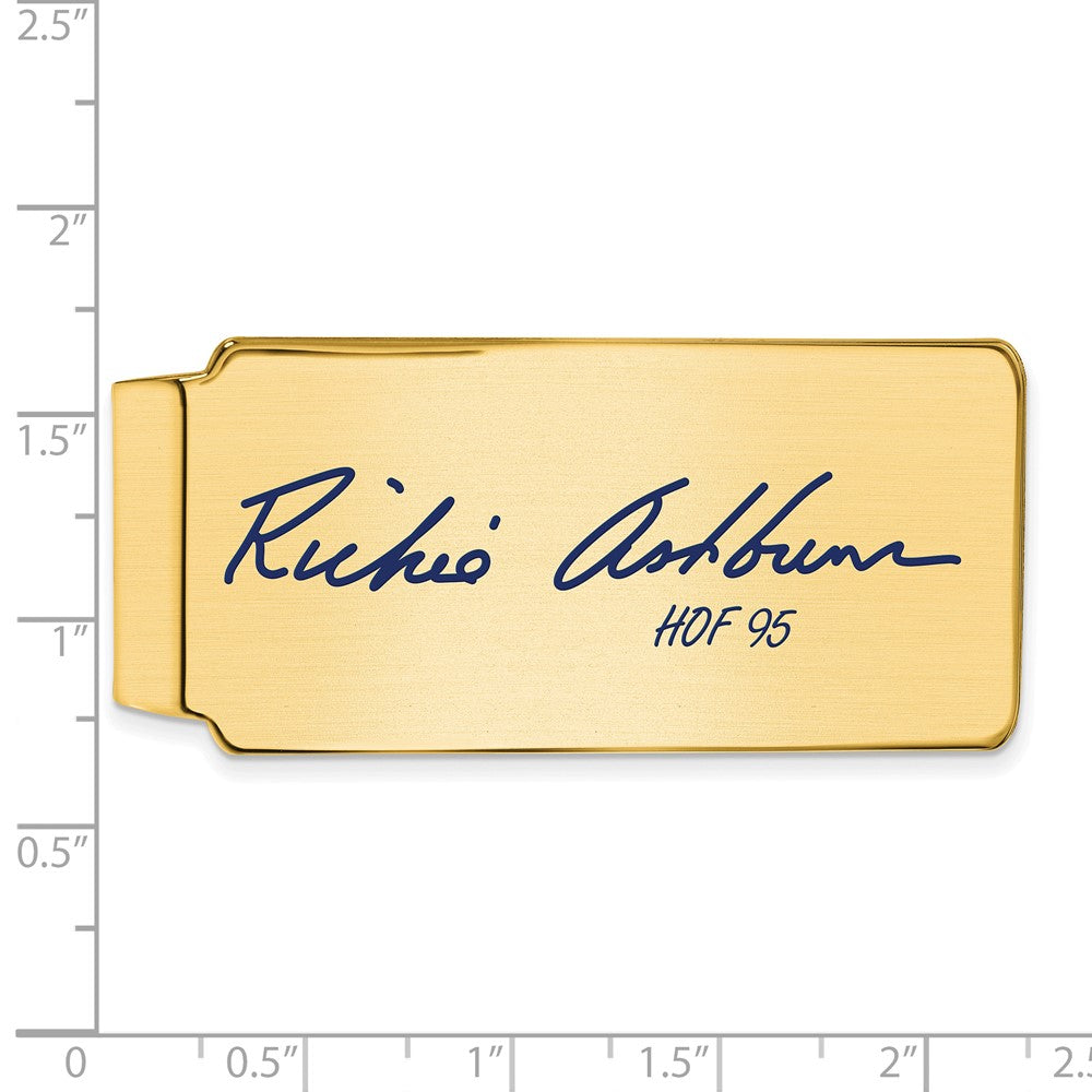 Alternate view of the 14K Gold Plated Silver Richie Ashburn HOF Epoxy Signature Money Clip by The Black Bow Jewelry Co.